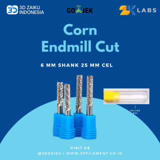 ZKLabs Mata Spindle CNC Corn End Mill Bit 6 mm shank 25 mm CEL